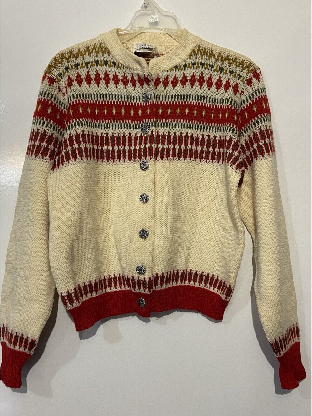 Womens JERSILD Beige Vintage Wool Cardigan Sweater Sz M/L